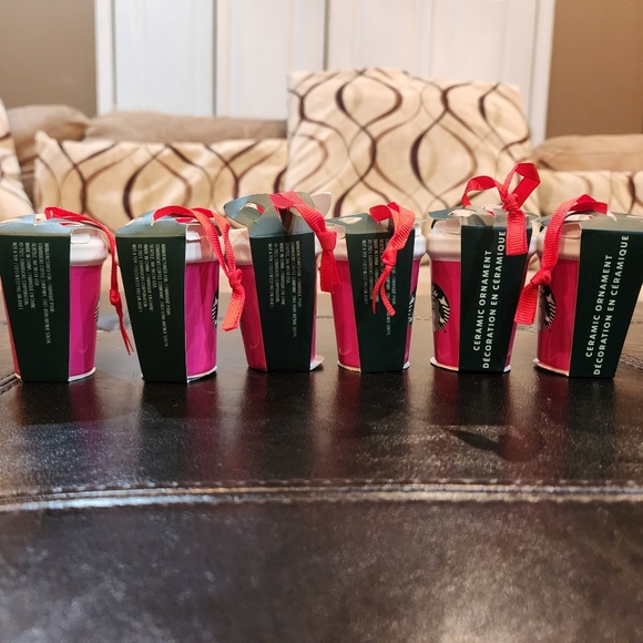 5 Pink Starbucks cup christmas ornament - Picture 4 of 5